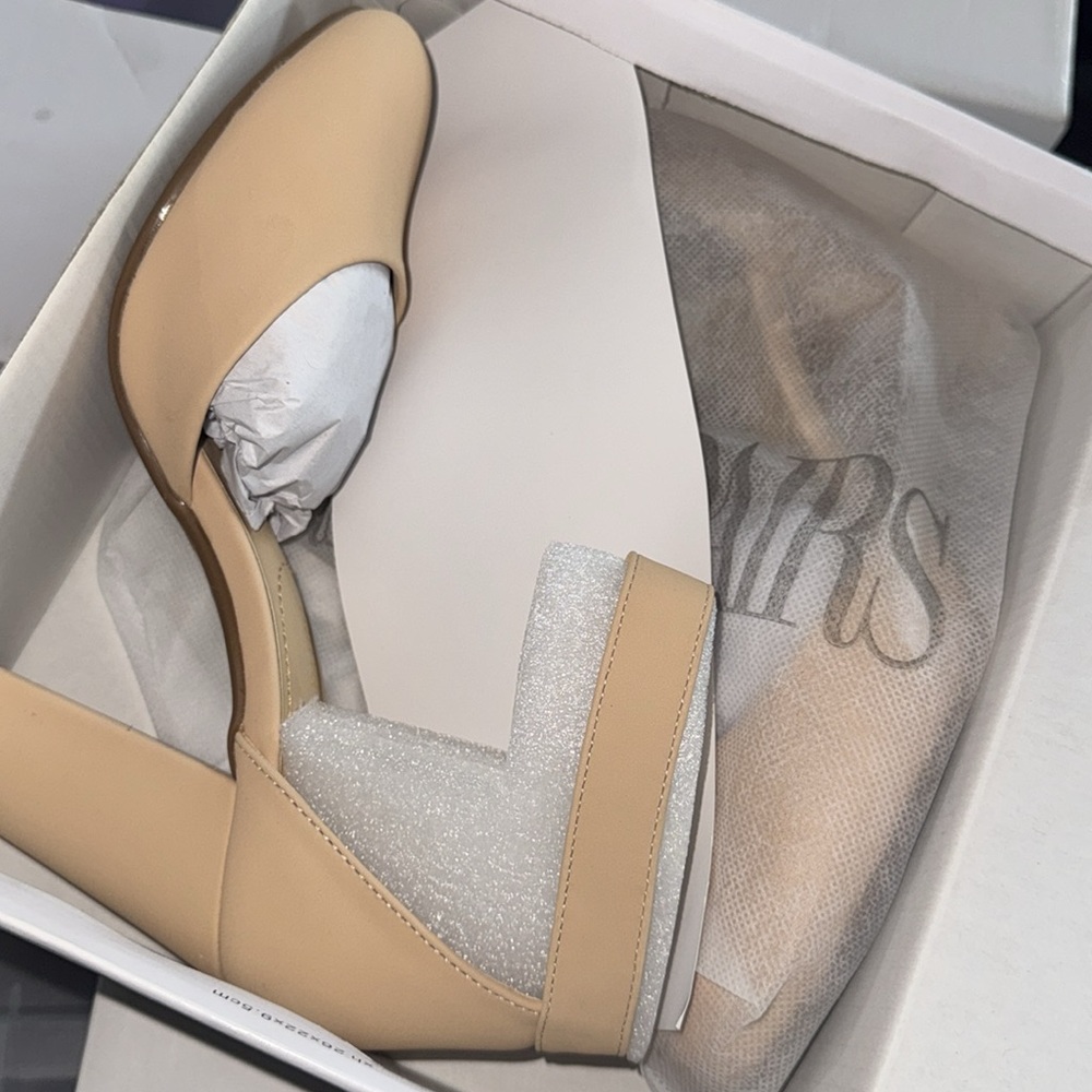 Chic Beige Ankle Strap Heels - Picture 6 of 8